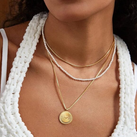 Pearl Necklace for Women,4-8MM Dainty Round Imitation Pearl Choker Necklace Wedd - Picture 6 of 6